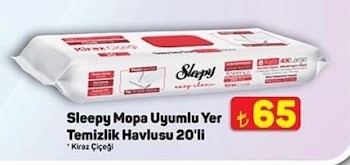 Sleepy Mopa Uyumlu Yer Temizlik Havlusu 20'Li Kiraz Çiçeği
