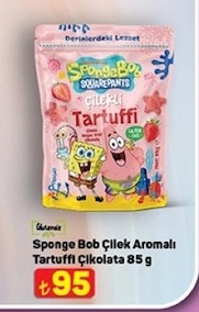 Sponge Bob Çilek Aromalı Tartuffi Çikolata 85G