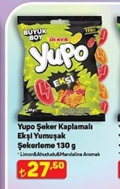 Ülker Yupo Şeker Kaplamalı Ekşi Yumuşak Şekerleme 130G