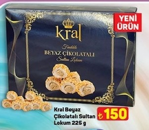 Kral Beyaz Çikolatalı Sultan Lokum 225G