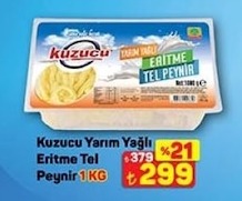 Kuzucu Yarım Yağlı Eritme Tel Peynir 1 Kg
