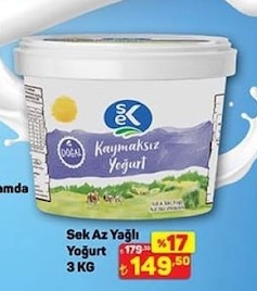 Sek Az Yağlı Yoğurt 3 Kg