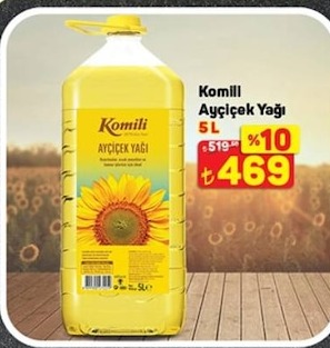 Komili Ayçiçek Yağı 5 L