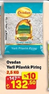 Ovadan Yerli Pilavlık Pirinç 2,5 Kg