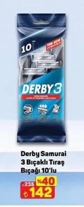 Derby Samurai 3 Bıçaklı Tıraş Bıçağı 10'Lu