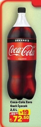 Coca-Cola Zero Gazlı İçecek 2.5L