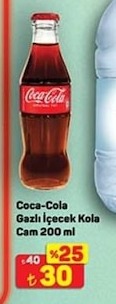 Coca-Cola Gazlı İçecek Kola Cam 200Ml