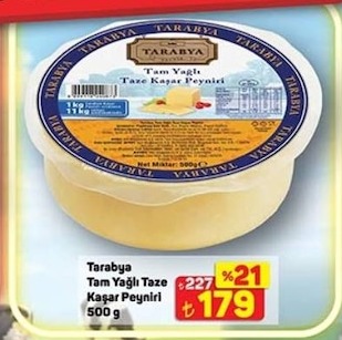 Tarabya Tam Yagli Taze Kaşar Peyniri 1Kg