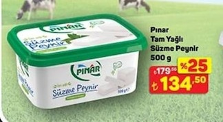 Pinar Tam Yagli Süzme Peynir 500G