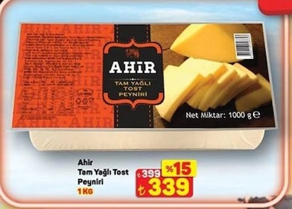 Ahir Tam Yağli Tost Peyniri 1Kg
