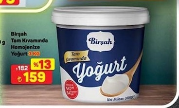 Birşah Tam Kıvamında Homojenize Yoğurt 3 Kg