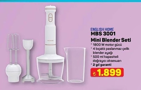 English Home Mbs 3001 Mini Blender Seti