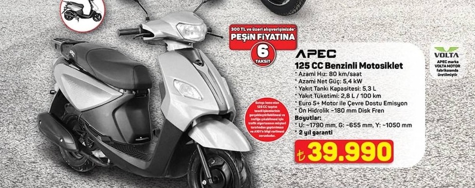 Apec 125 Cc Benzinli Motosiklet