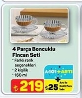 4 Parça Boncuklu Fincan Seti 2 Kişilik 160 Ml