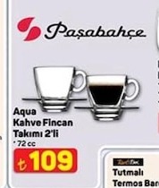 Pasabahce Aqua Kahve Fincan Takimi 2'Li 72Cc