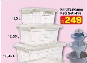 Kilitli Saklama Kabı Seti 4 Lü
