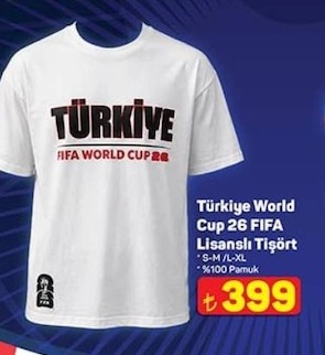 Türkiye World Cup 26 Fifa Lisanslı Tişört Pamuklu