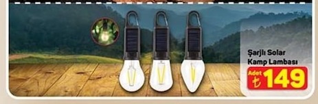 Şarjlı Solar Kamp Lambası