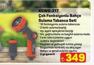 Kiwigarden Çok Fonksiyonlu Bahçe Sulama Tabanca Seti