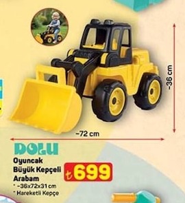 Oyuncak Büyük Kepçeli Arabam 36X72X31Cm Hareketli Kepçe