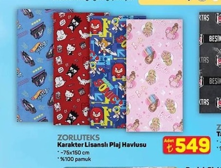 Zorluteks Karakter Lisanslı Plaj Havlusu 1 Adet