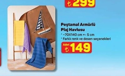 Peştamal Armürlü Plaj Havlusu 1 Adet