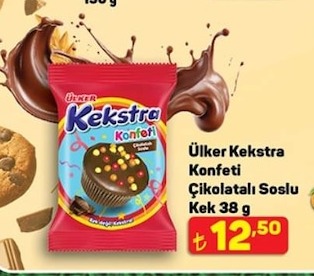 Ülker Kekstra Konfeti Çikolatalı Soslu Kek 38G