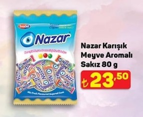 Nazar Karışık Meyve Aromalı Sakız 80 G