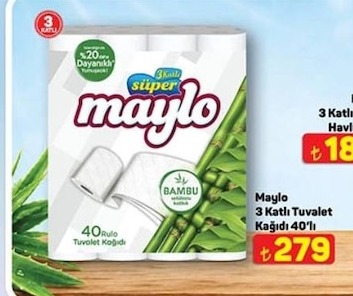 Maylo 3 Katlı Tuvalet Kağıdı 40'Lı