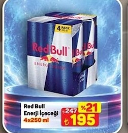 Red Bull Enerji İçeceği 4X250 Ml