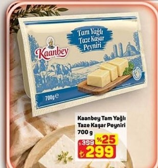 Kaanbey Tam Yağlı Taze Kaşar Peyniri 700 G