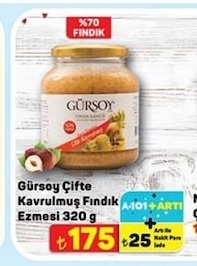 Gürsoy Çifte Kavrulmuş Fındık Ezmesi 320 G