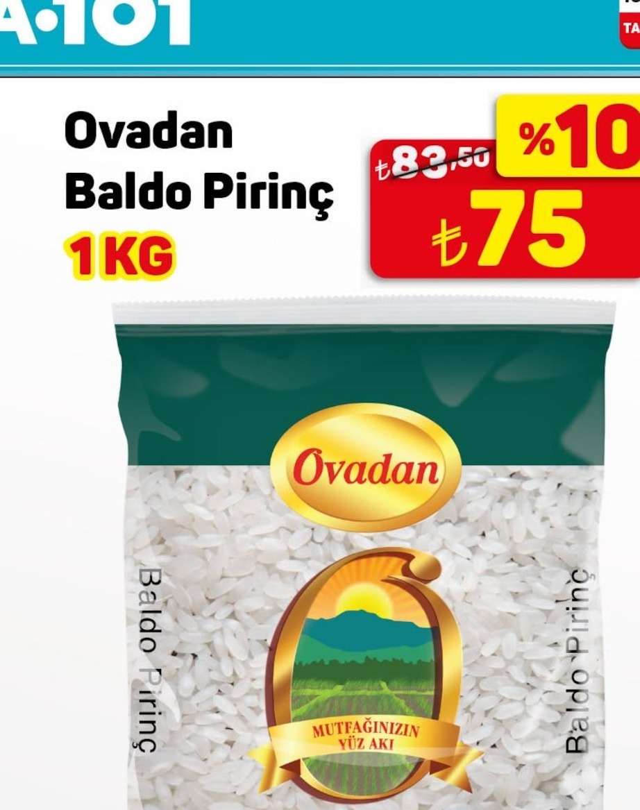 Ovadan Baldo Pirinç 1 Kg
