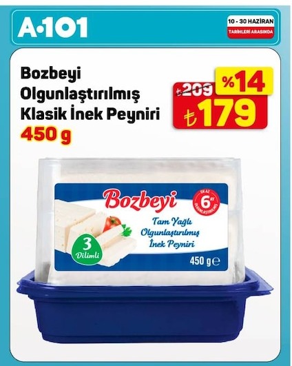 Bozbeyi Olgunlastırılmış Klasik Inek Peyniri 450G