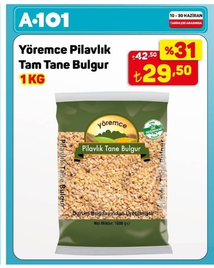 Yöremce Pilavlik Tam Tane Bulgur 1Kg