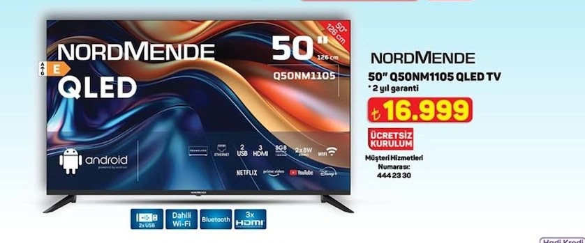 Nordmende 50" Qsonm1105 Qled Tv