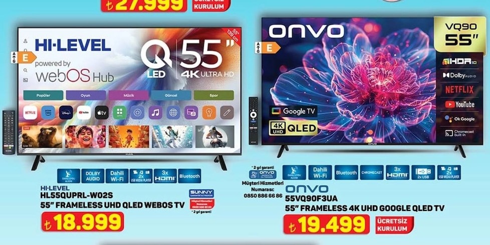 Hi-Level 55" Frameless Uhd Qled Webos Tv