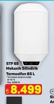 Stf 65 Mekanik Silindirik Termosifon 65 L