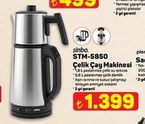 Sinbo Stm-5850 Çelik Çay Makinesi
