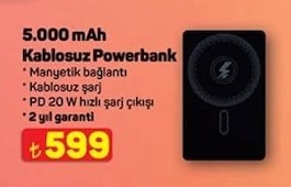 5.000 Mah Kablosuz Powerbank