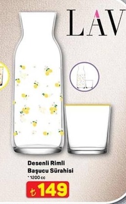 Desenli Rimli Başucu Sürahisi 1200 Cc