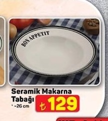 Seramik Makarna Tabağı 1 Adet