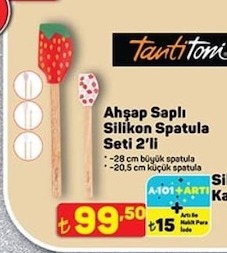 Ahsap Sapli Silikon Spatula Seti 2'Li 28 Cm-20.5 Cm