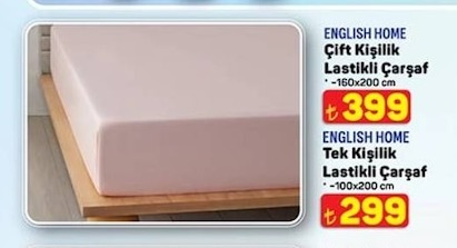 English Home Çift Kişilik Lastikli Çarşaf 160X200 Cm