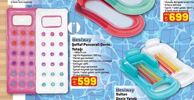 Bestway Şeffaf Pencereli Deniz Yatağı 188X71 Cm