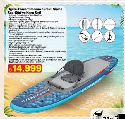Hydro-Force Oceana Kürekli Şişme Sup-Sörf Ve Kano Seti 130Kg