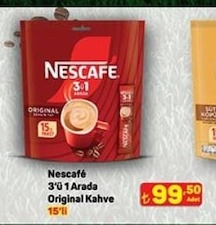 Nescafé 3'Ü 1 Arada Original Kahve 15'Li