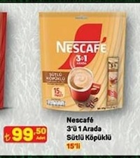 Nescafé 3'Ü 1 Arada Sütlü Köpüklü 15'Li