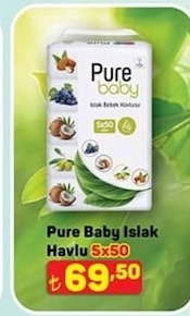 Pure Baby Islak Bebek Havlusu 5X50