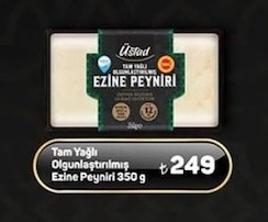 Üstad Tam Yagli Olgunlastirilmis Ezine Peyniri 350G